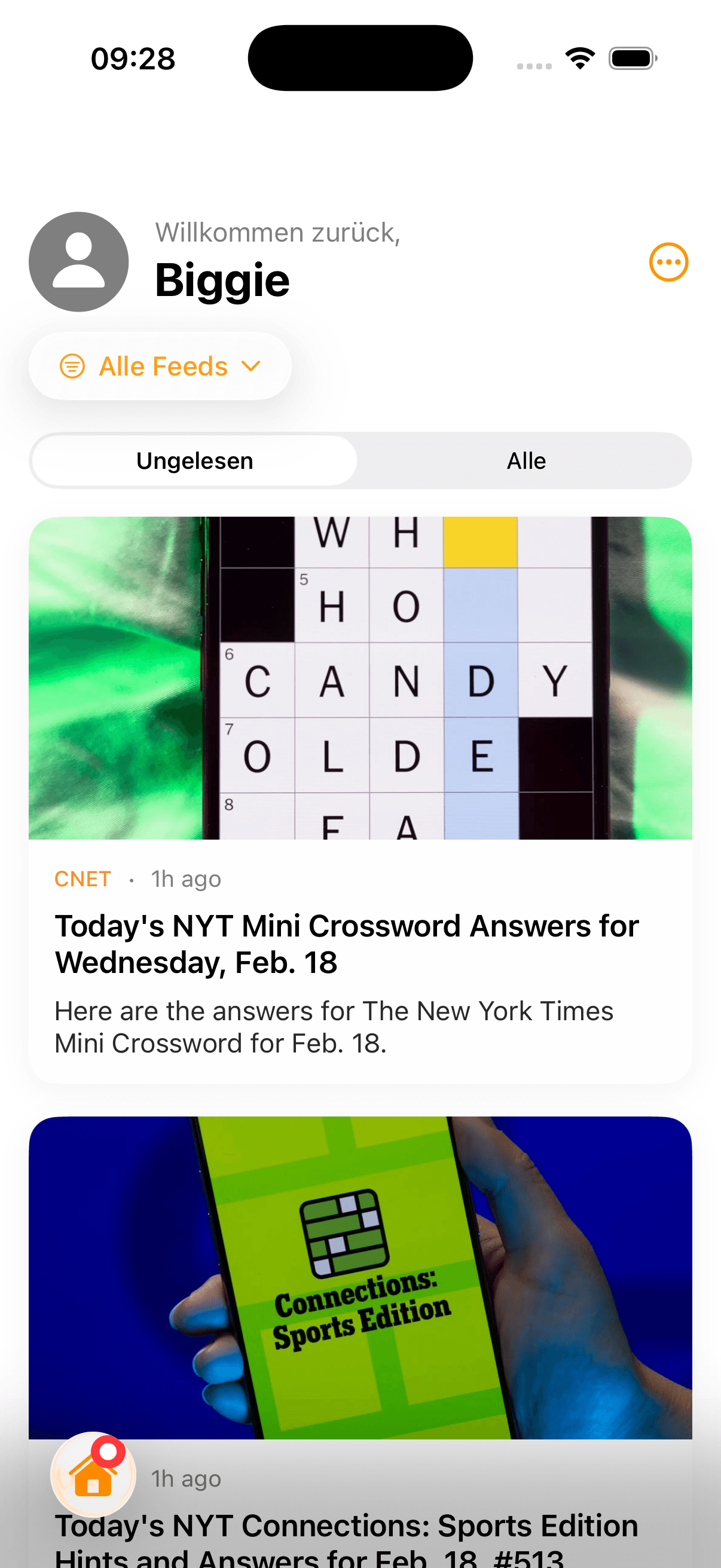 Wave Reader RSS feed list